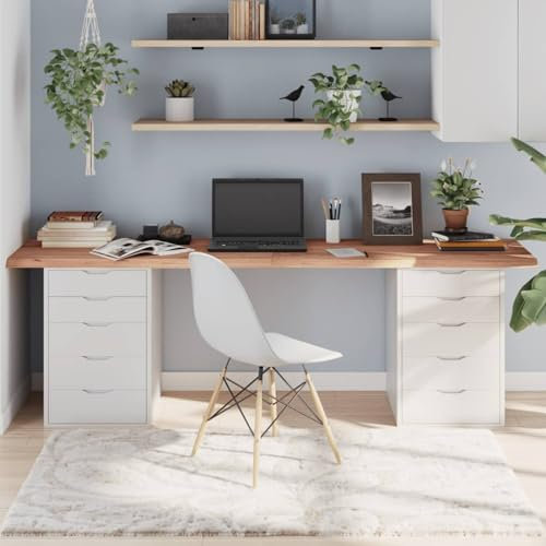BaraSh Tischplatte Hellbraun 220x60x(2-4) cm Massivholz Eiche Behandelt KüChenarbeitsplatte Multiplex Platte