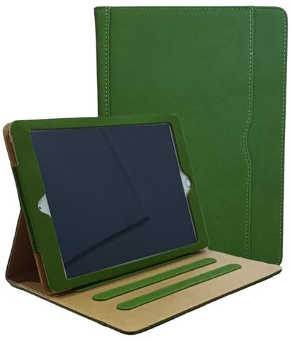 Étui portefeuille à rabat magnétique en cuir de luxe pour iPad 4ème génération 2012, iPad 3ème (2011), iPad 2 (2010), modèles A1458, A1416, A1430, A1403, A1395 (vert et beige)