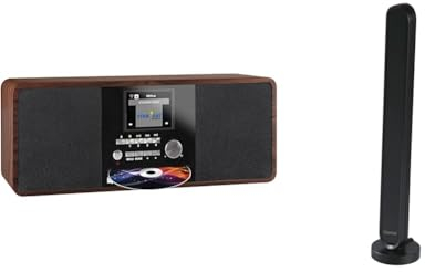 Imperial DABMAN i200 CD Internet/DAB+ Radio & Hama DAB-Zimmerantenne für Radio (DAB, DAB+, UKW, Digitale Innenantenne mit Verstärker, aktive Stabantenne mit F-Stecker, 1,4m Kabel) schwarz