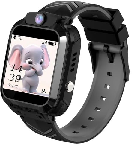 clleylise Kinder Smartwatch, Smartwatch Kinder mit GPS und Telefon, Smart Watch Kinder, Smartwatch Outdoor, Smartwatch Kids, Kinder Telefonuhr, Uhr Kinder Smartwatch (GPS-Schwarz)