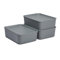 Iris Ohyama, 3er-Set Plastik-Aufbewahrungsboxen mit nicht-klippbarem Deckel, Stapelbar, für Küche, Bad, Schlafzimmer, Schrank, Büro, Solide und Langlebige Organisation, SNL-M