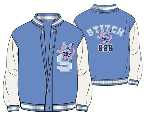 CERDÁ LIFE'S LITTLE MOMENTS | Chaqueta Stitch Cotton Brushed Baseball Stitch Unisex - Chaqueta Stitch Cálida y Suave 100% Algodón Rosa, Diseño Exclusivo de Disney