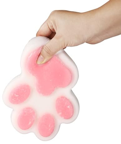 Quetschspielzeug für Große Katzenpfoten, 12,7 cm Jelly Kitty Paw Squishy weich Quetschspielzeug für Katzenpfoten Süßes Rosa und Weiß Zappelspielzeug Squishy zum Entspannen zu Hause im Büro