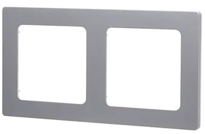 Placa de pared de plástico de 2 vías, plateada, ideal para conectar dispositivos electrónicos y sistemas de audio.