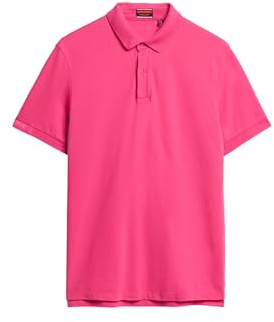 Superdry Herren City Polohemd aus Pikee Himbeere Pink XXL