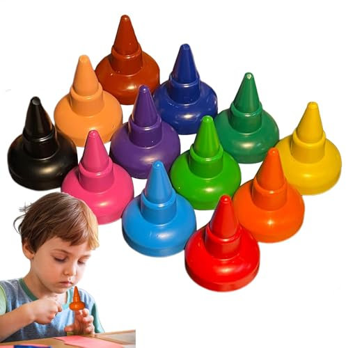 Kleinkinder Wachsmalstifte, 12 Farben Stapelbares Handflächengriff Wachsmalkreide, Wachsmalstifte Spielzeug, Kleinkinder Wachsmalstifte, 12 Farben Stapelbares Handflächengriff Wachsmalkreid