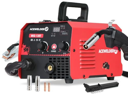 ACEWELDER - MIG-Schweißgerät mit gaslosem Durchflusskern, 130 A, 110 V, tragbar, IGBT, Synergie Schweißmaschine