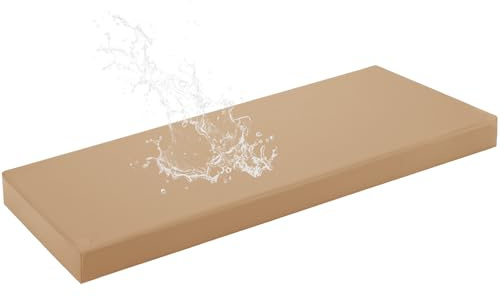 HJZPWB Bankauflage Outdoor 5 cm Dick Sitzkissen Bank Pu Leder Bankauflagen mit ReißVerschluss Gartenbank Auflage rutschfest Sitzauflage Bank Abnehmbar Sitzpolster Bank,Khaki,70x30x5cm