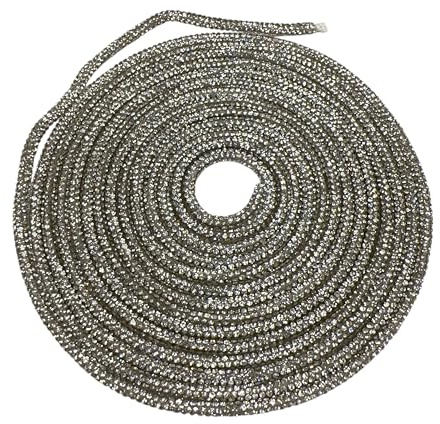 GDO GIOIE D’ORIENTE Cordone Strass in Silicone 4 mm × 10 m Trasparente – Anima in Cotone, Flessibile e Tagliabile – Per Lacci Scarpe, Bijoux, Accessori Moda e Decorazioni