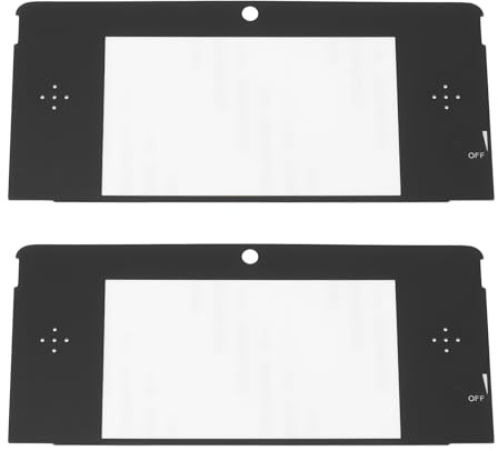 eMagTech Lot de 2 Coques Supérieures en PVC pour écran Nintendo 3DS Noires