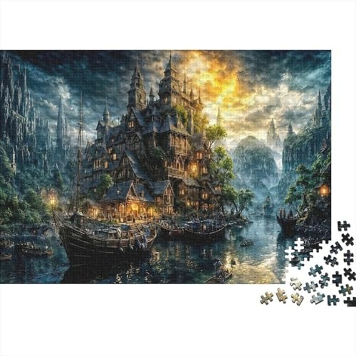 Treehouse Castle 1000 Teile Puzzle Wald Baumhaus Premium Karton Für Eltern & Kinder Eltern-Kind-Zeit 52x38cm