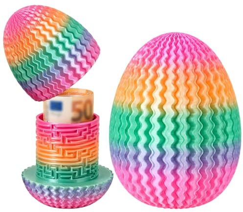 Rätselbox, Puzzle Egg with Maze Design for Creative Play, 3D Printed Annoying Gift Box for Money Gift