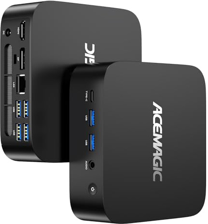 ACEMAGIC K1 Mini PC Windows 11 Pro AMD Ryzen Embedded R2544(Beat 3500U/3550H/N100/10110U) 16GB DDR4 512GB M.2 SSD Mini Computer 4K Triple Display via USB-C/HDMI/DP, Gigabit LAN for Business/Home