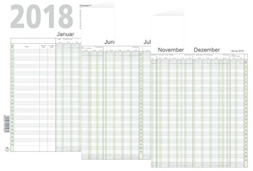 2 Stück Urlaubsplaner 2017/2018, Maße (BxH): 1000 x 297 mm, gefalzt auf DIN A4