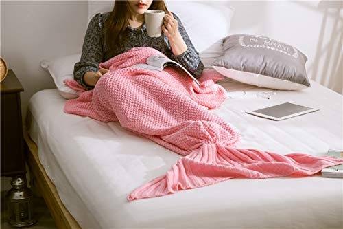 Naturer Meerjungfrau Schwanz Decke für Geburtstags-Geschenke, Süße Träume für Mädchen 3-12 Jährige, alle Jahreszeit-Schlafsack für Kinder 140 * 70 cm (Rosa)