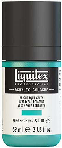 Liquitex 2059660 Professional Acryl Gouache - Aquagrün Leuchtend , 59ml Flasche, matt - Acrylfarbe mit Gouache Eigenschaften, Hochdeckend, Wasserfest & Lichtecht