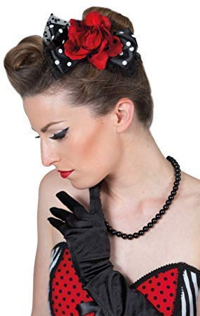 Karnevalsmanufaktur Haarspange Rose Rockabilly - Hair Clip - Frauen - 1 stück - 50 Stück - Pink - Gepunktet - Clamp Closure