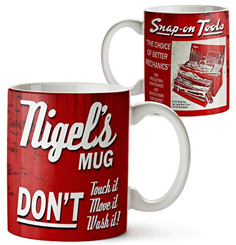 KRAFTYGIFTS Personalised SNAP ON TOOLS Garage Mug Custom Retro Oil Can Vintage Cup OCM09