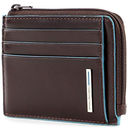 Piquadro Porta Carte di Credito in Pelle, Accessori da Viaggio-Portafogli Unisex-Adulto, Mogano, Talla única