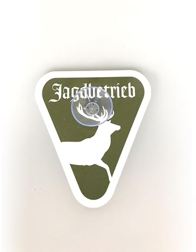 AllesKlaro® - Jagdbetriebschild mit Saugnapf - verschiedene Motive - Autoschild für KFZ Heckscheibe (Hirsch)