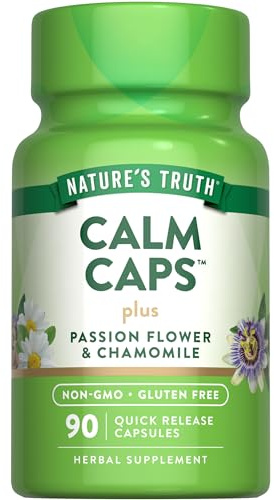 Nature's Truth Calm Caps | 90 Capsules | with Passion Flower and Chamomile | Non-GMO, Gluten Free Supplement
