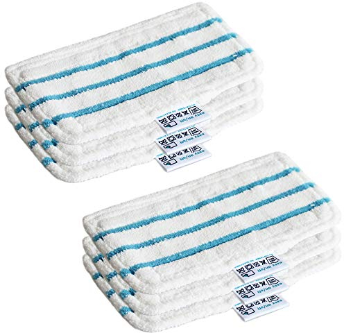 Anyasen Steam Mop Pad 6 Stück Microfaser Pad Microfaser Tücher Mikrofaser Reinigungspads Waschbar Pads Microfaser Ersatzbezug Dampfbesen Zubehör Bezüge für Dampfreiniger Dampfbesen