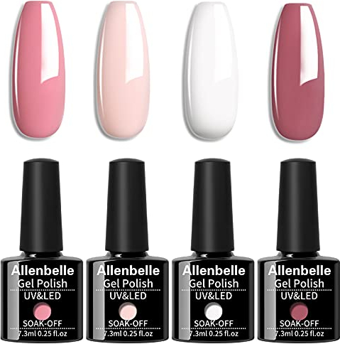Allenbelle UV Nagellack Set - 4 Farben Gel Geschenkset, Shellac Nail Art, Soak Off LED (005)
