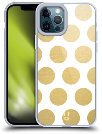 Head Case Designs Dots Grand As Gold Gel Case [Military Grade Protection] Compatible with Apple iPhone 12 Pro Max and Compatible with MagSafe