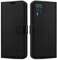 iCatchy For Samsung Galaxy A12 Case Leather Wallet Book Flip Folio Stand View Cover with Card Slots Compatible with Galaxy A12 5G (6.5'') (Black)