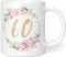 Geschenk Tasse Geburtstag 60 Frau - Geschenkideen zum 60 Geburtstag - Geburtstagsgeschenk für Frauen Blumen - Keramik 330ml