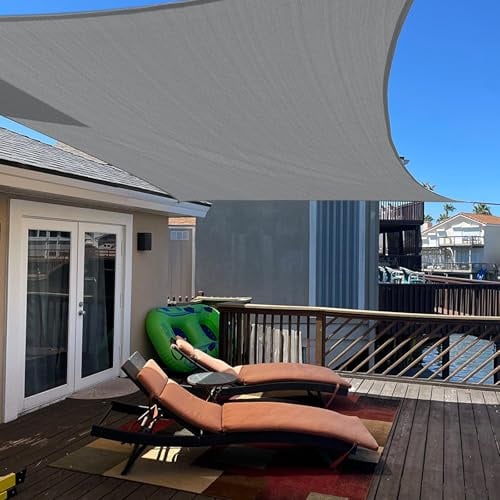 Cool Area Toldo Vela de Sombra Transpirable Rectangular 4x6m HDPE Protección Rayos UV Toldos para Patio Exterior Jardín Terraza-Antracita