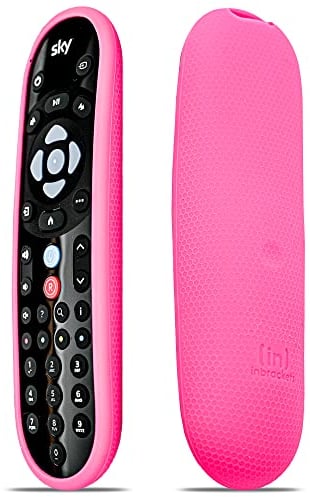 SKY Q Remote Cover Schutzhülle von Inbrackets - Stoßfest Cover Case Skin für neueste Sky Q Fernbedienung EC202 - Premium Durable Silikon Wabenstruktur (Hot Pink)