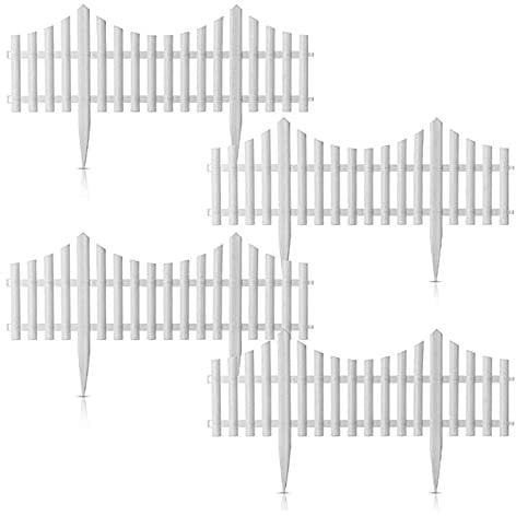 Gartenzaun-Paneele, Kunststoff, Weiß, 4 Stück