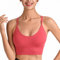 HANERDUN Damen Sport BH Yoga Bra mit Gepolstert Nahtlose Ohne Bügel und gibt Guten Halt Atmungsaktiv Riemchendesign und mittelstarkem für Fitness Lauf Joggen