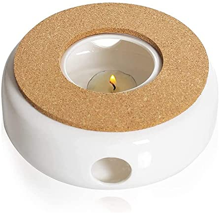 Teapot Warmer Porcelain, Teapot Heater, Ceramic Tea Warmer, Ceramic Coffee Warmer, Tea Warmer for Teapot, Heating Insulation Ceramics, Classic Porcelain Teapot Warmer, for Various Teapots (White)