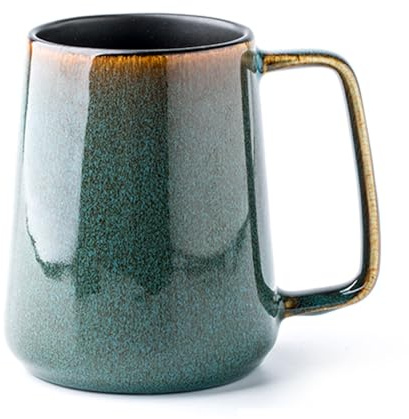 Ceraozmus Large Ceramics Coffee Mugs,24 oz,Large Handle Design,Extra Large Tea and Coffee Cup for Office and Home,Microwave and Dishwasher Safe(Color:24 oz green)