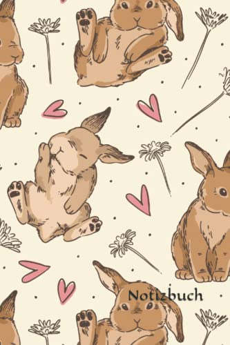 Notizbuch: Hasen Notizbuch | 6x9 Zoll DIN A5 | 100 Seiten liniert | Hase Notizheft | Kaninchen Tagebuch | Häschen Schreibheft | Osterhase Geschenk