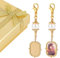 CHGCRAFT 2 Pcs 60mm Gold Hochzeit Bouquet Charm Rechteck Edelstahl rial Foto Anhänger mit Süßwasser Perle und Halskette Boxen für Hochzeit Braut Dusche Party Dekor, Tablett: 14.5x10mm
