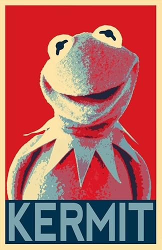 Kermit The Frog Pop Illustration Muppets Home In Or Decor Poster Wandkunst Blechschild Dekor Metallschild Poster 30,5 x 40,6 cm