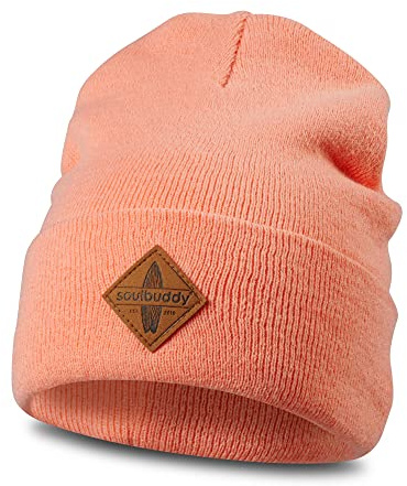 Soulbuddy Beanie für Kinder - Lachsrosa - L (49-54cm) | stylische Strickmütze für Kleinkinder, warme Wintermützen für Jungen und Mädchen