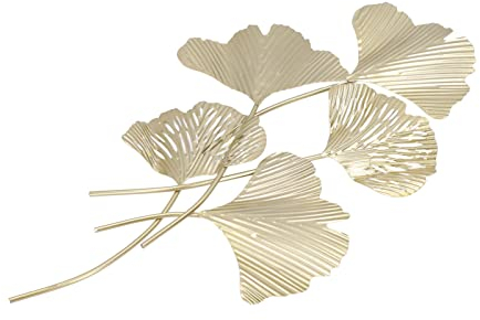 Ginkgo Lösst Wand Höngen, Metall Wand Eisen Simuliert Ginkgo Blötter Höngende Wand Skulptur für Wohnzimmer Büro