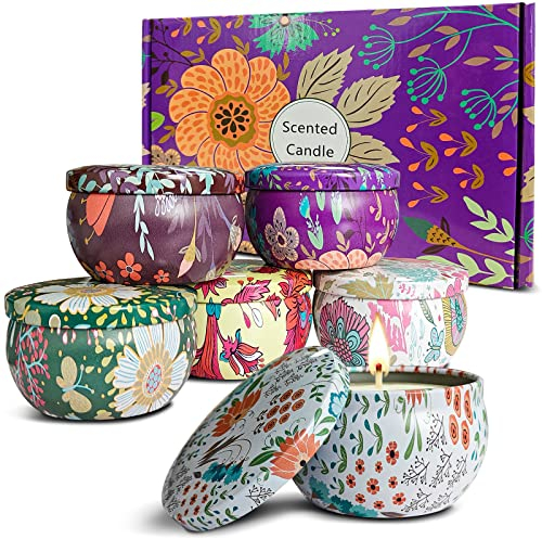 Duftkerzen Geschenke für Frauen: 6 Pack Aromatherapie Kerze für Haus duftende natürliche Sojawachs ätherisches Öl Stress Relief Kerze Muttertag Geschenk-Set für Thanksgiving Weihnachten Geburtstag