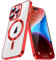 IMEIKONST Crystal Clear Case for iPhone 15 Pro Max, Never Yellow Military Grade Protection Shockproof Protective Phone Case with MagSafe Slim Bulid in Camera Cover for iPhone 15 Pro Max. Red YIX