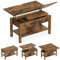 Mesa de centro regulable en altura, mesa de salón multifunción 3 en 1 con almacenamiento oculto, mesa de café, la mesa de centro se puede colocar en una mesa de comedor para sala de estar (marrón)