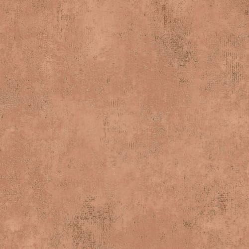 BRICOFLOR Terracotta Tapete in Betonoptik ideal für Schlafzimmer und Wohnzimmer Orange rote Vliestapete mit Metallic Effekt