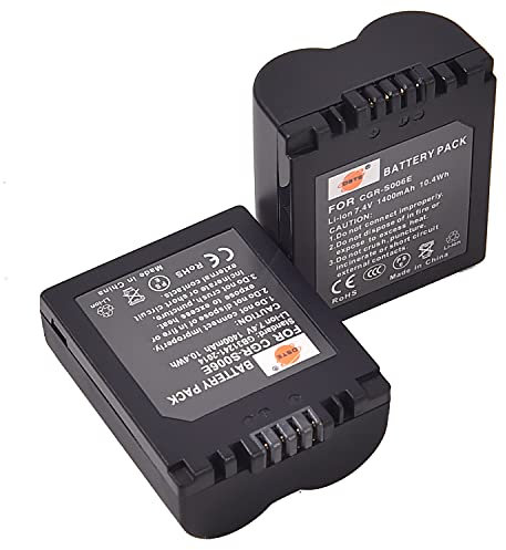 CGR-S006E DSTE Lot de 2 batteries de rechange compatibles avec CGR-S006A/1B, CGA-S006E, CGA-S006, DMW-BMA7 et Panasonic DMC-FZ28EFK, DMC-FZ28EFS, DMC-FZ18EB, DMC-FZ18EGS