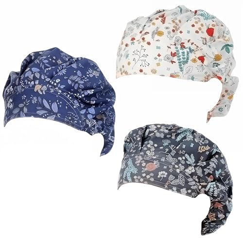 DHWEKU 3 Piezas Gorro Cocina Redecilla Chef Redecilla Elástica Transpirable para Panaderos Redecilla para Cocina Mujer y Hombres Redecilla para Catering con Sombrero de Chef con ala