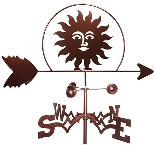 Girouette solaire, girouette décorative, indicateurs de direction du vent, kit de support en métal pour jardin, pelouse, extérieur, jardin, cour, girouette