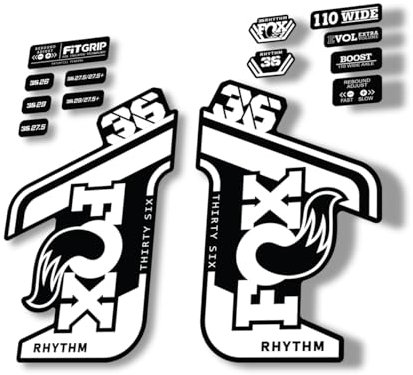 Gabel Ersatz Aufkleber kompatibel für Fox 36 2021 Rhythm Series Weiß (matt)