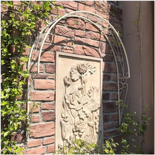 ZJFJMBD Metall Gartenbogen Spalier für Kletterpflanzen Rosenreben, an der Wand montierter Halbrunder Rosenbogen, Pergola-Torbogen für Fenster, Türen, Eingänge, Gartenlaube